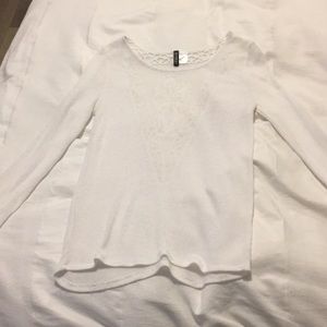 White Light Long Sleeve with Crochet Back